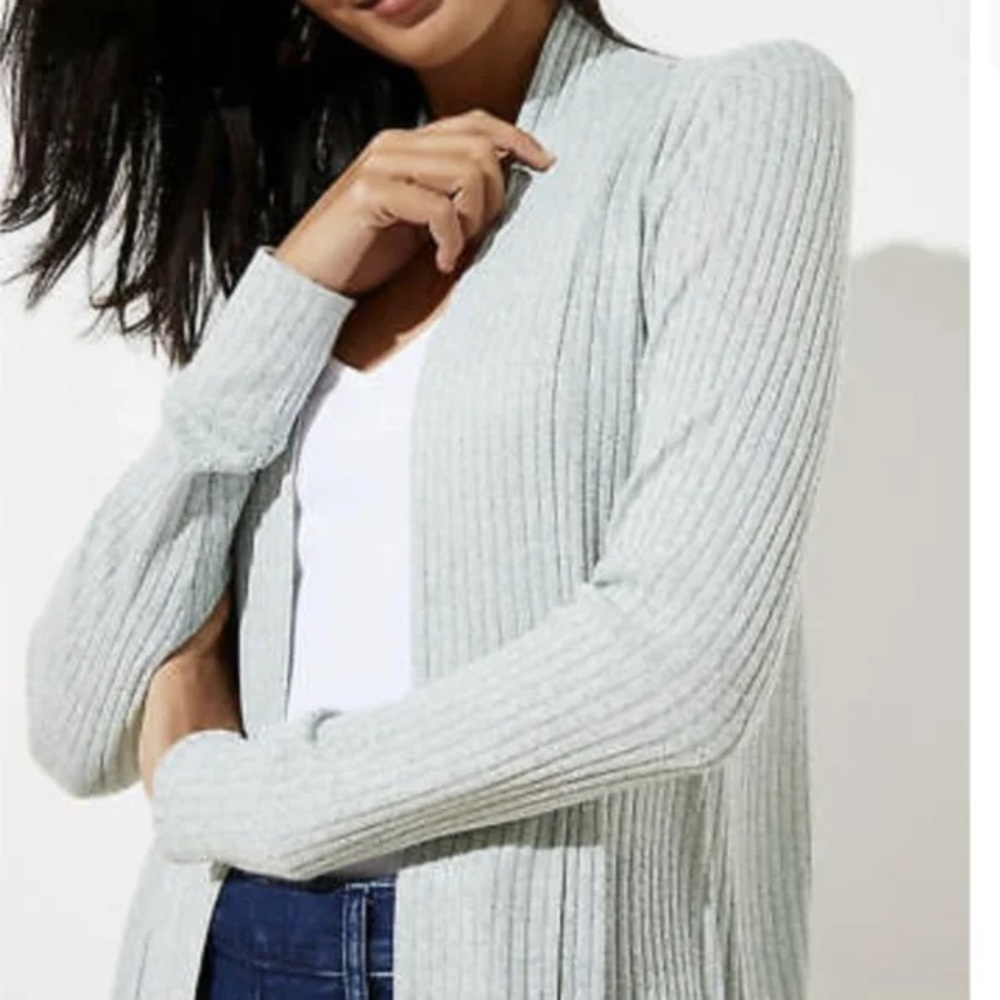 Loft longline open cardigan